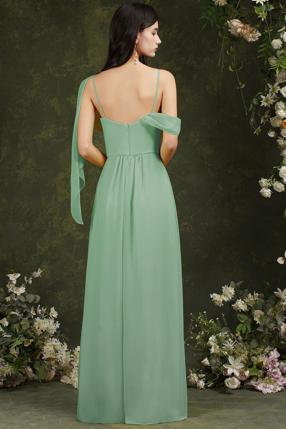 Bmbridal Bridesmaid Dress Side Split Long Chiffon-BMbridal