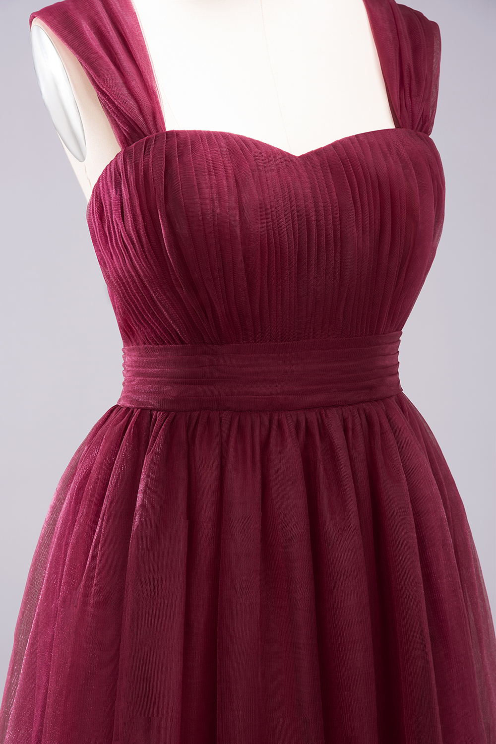 BMbridal Gorgeous Sweetheart Straps Ruffle Burgundy Bridesmaid Dresses Online-BMbridal