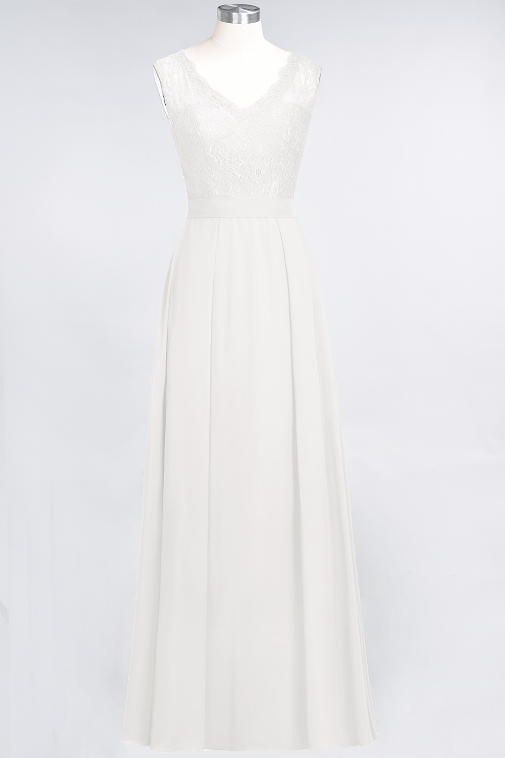 BMbridal Modest Chiffon V-Neck Burgundy Lace Bridesmaid Dresses Online-BMbridal