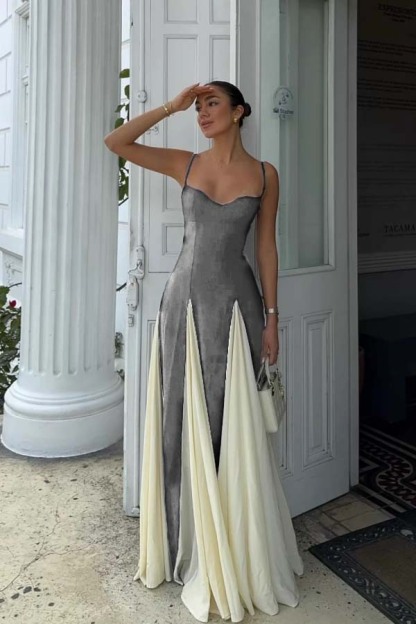 Sweetheart Spaghetti Strap Sleeveless Long Prom Dress With Ruffles