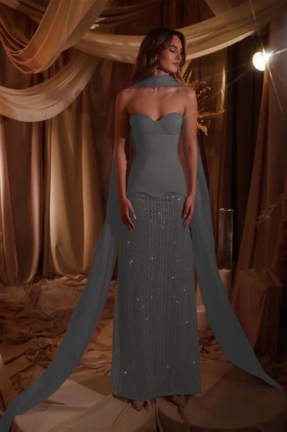 Sweetheart Strapless Sleeveless Long Prom Dress With Beading