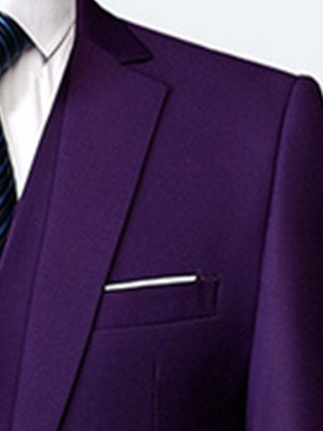 Single-Breasted One-Button Wedding Suit For Men Standard Fit 3-Piece Set