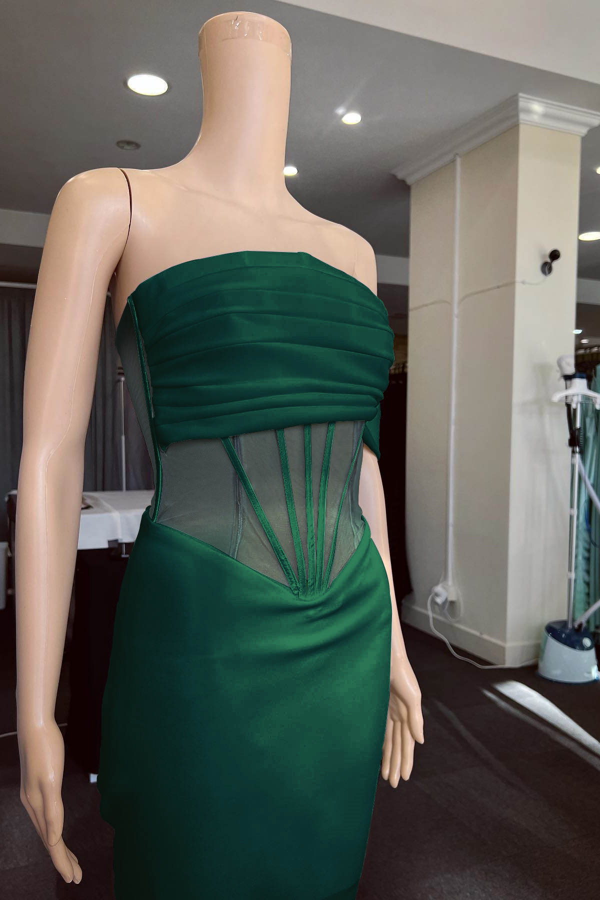 White Off the Shoulder Strapless Mermaid Prom Dress With Pleated