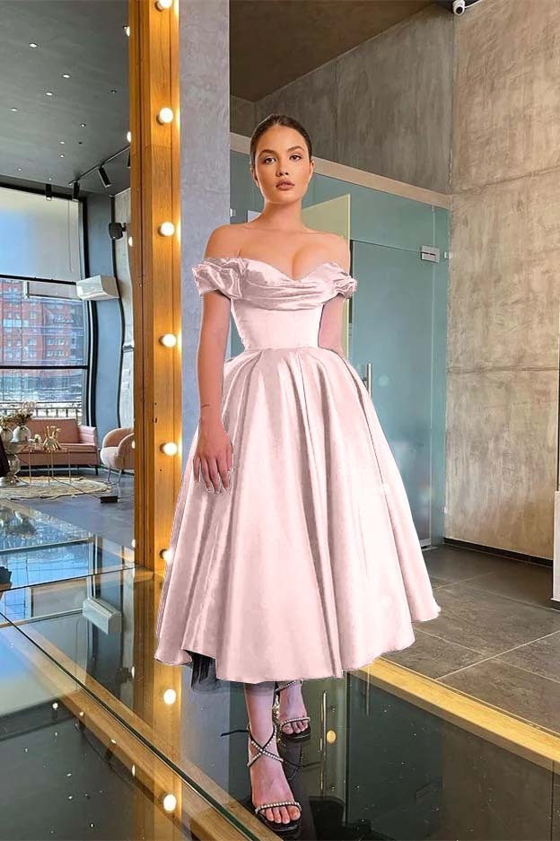 Chic Off the Shoulder Strapless Sleeveless Little Black A Line Prom Dress