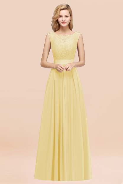 BMbridal Vintage Sleeveless Lace Bridesmaid Dresses Affordable Chiffon Wedding Party Dress Online-BMbridal
