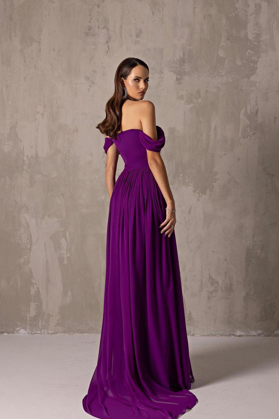 Off the Shoulder Strapless Sleeveless Long Prom Dress With Ruffles