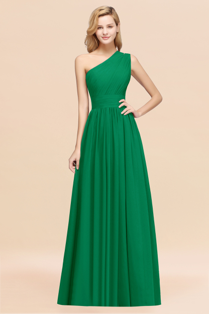 BMbridal Stylish One-shoulder Sleeveless Long Junior Bridesmaid Dresses Affordable-BMbridal