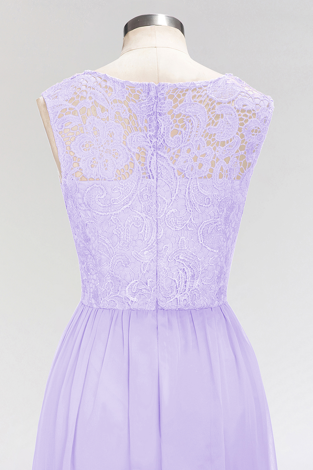 BMbridal Elegant Lace Sleeveless Pleated Lavender Bridesmaid Dresses Online-BMbridal