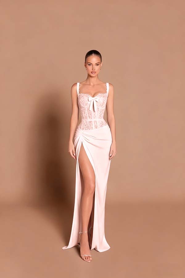 Spaghetti Strap Sleeveless Long Mermaid Prom Dress With Split