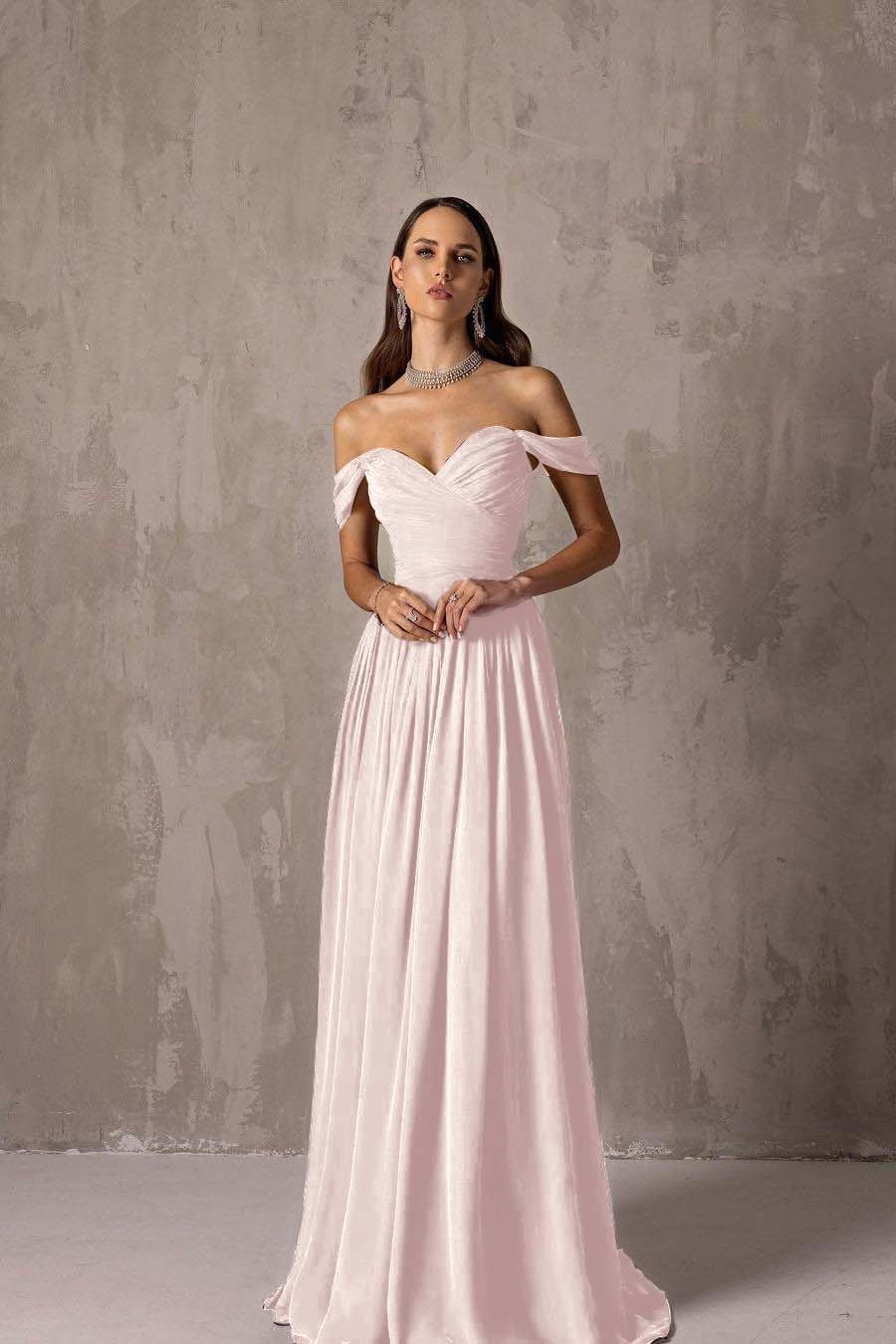 Off the Shoulder Strapless Sleeveless Long Prom Dress With Ruffles