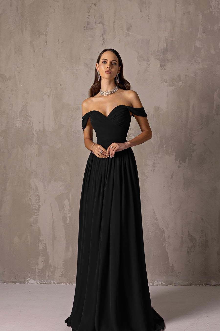 Off the Shoulder Strapless Sleeveless Long Prom Dress With Ruffles