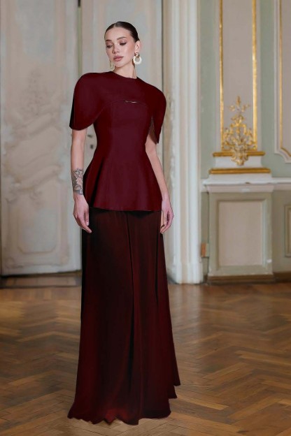 Chiffon Sleeveless Long Mermaid Prom Dress With Pleated Shawl