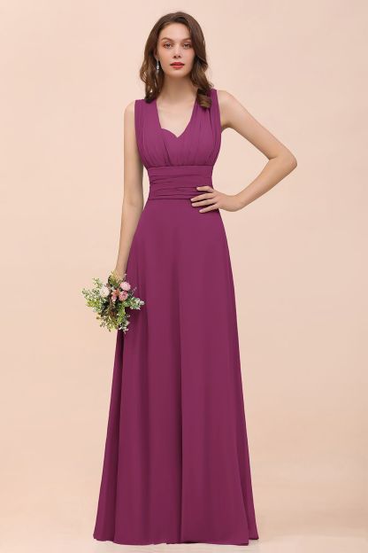 BMbridal New Arrival Dusty Blue Ruched Long Convertible Bridesmaid Dresses-BMbridal