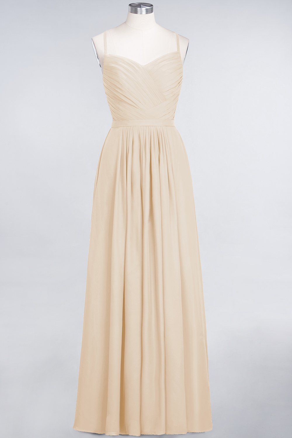 BMbridal Glamorous Spaghetti Straps Sweetheart Ruffle Chiffon Bridesmaid Dress Online-BMbridal