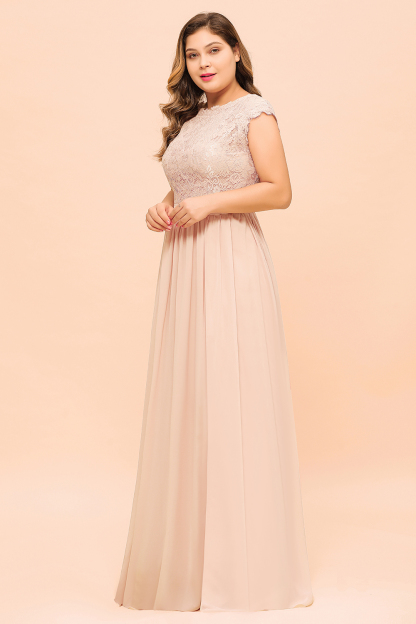 BMbridal Elegant Jewel Chiffon Lace Affordable Bridesmaid Dresses with Slit-BMbridal