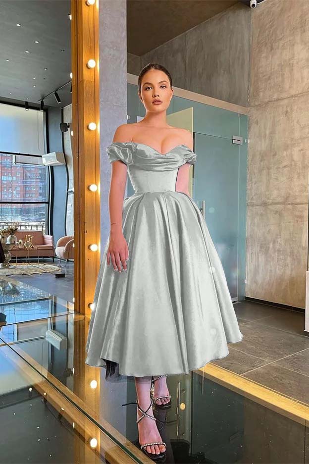 Chic Off the Shoulder Strapless Sleeveless Little Black A Line Prom Dress