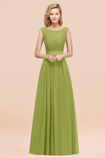 BMbridal Vintage Sleeveless Lace Bridesmaid Dresses Affordable Chiffon Wedding Party Dress Online-BMbridal