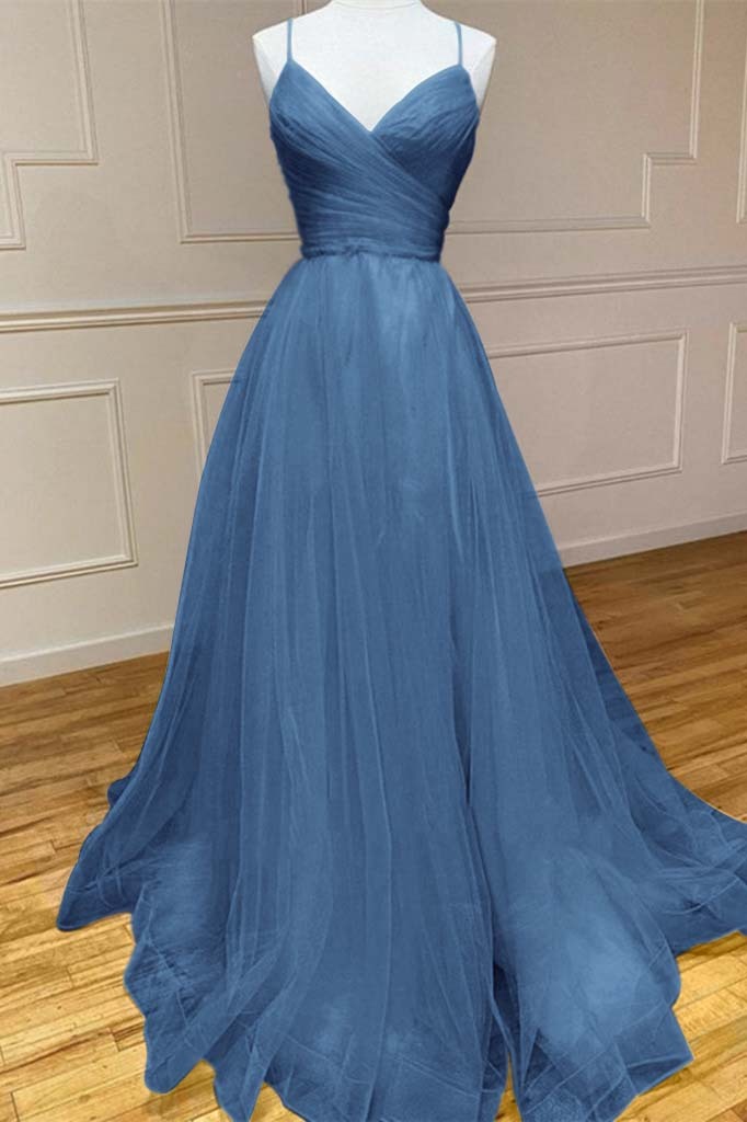 Amazing Yellow Spaghetti Strap Sleeveless V Neck Prom Dress String Back