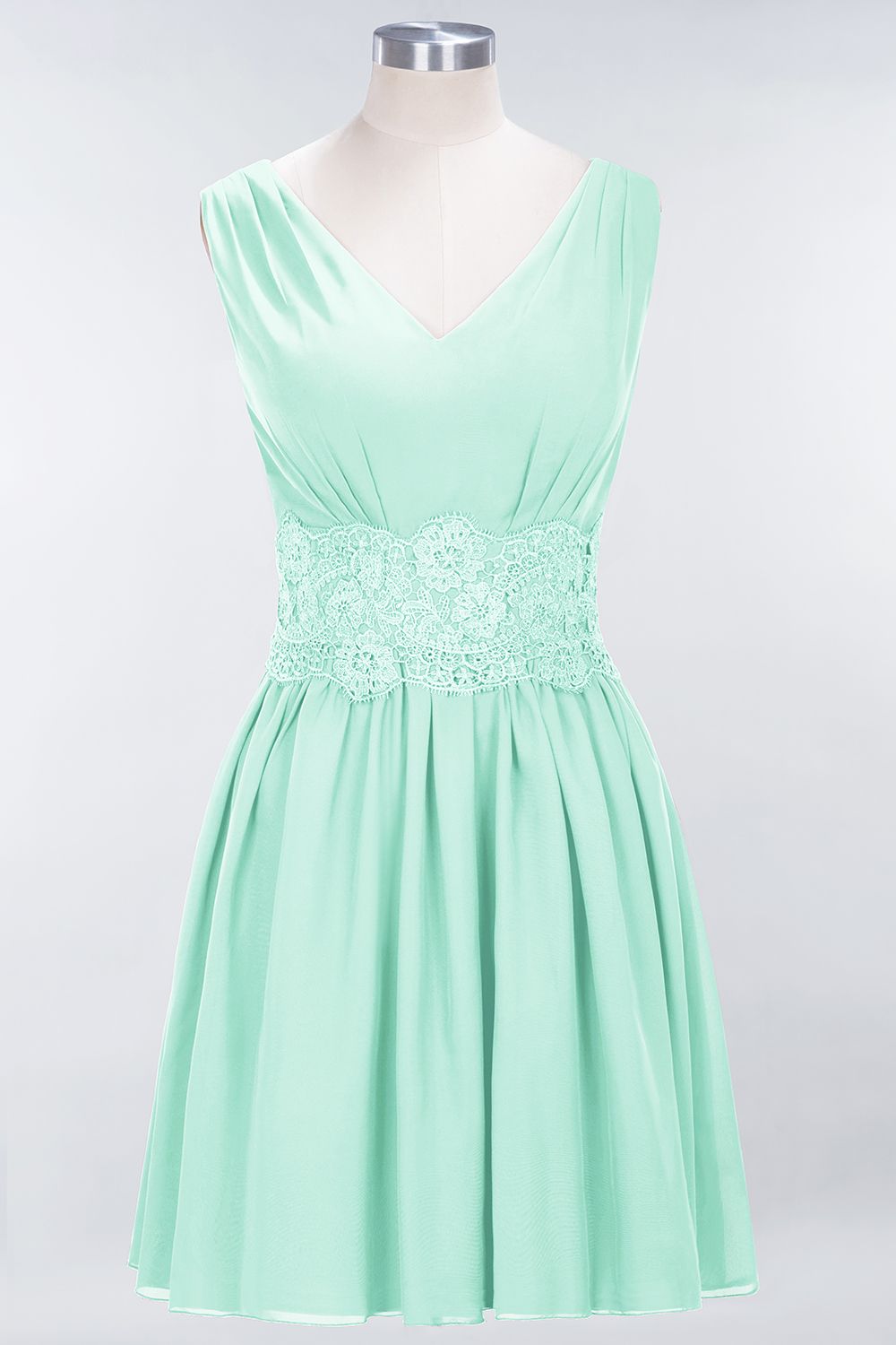 BMbridal Pretty V-Neck Short Sleeveless Lace Bridesmaid Dresses Online-BMbridal