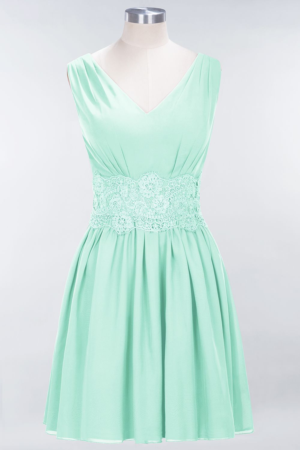 BMbridal Pretty V-Neck Short Sleeveless Lace Bridesmaid Dresses Online-BMbridal