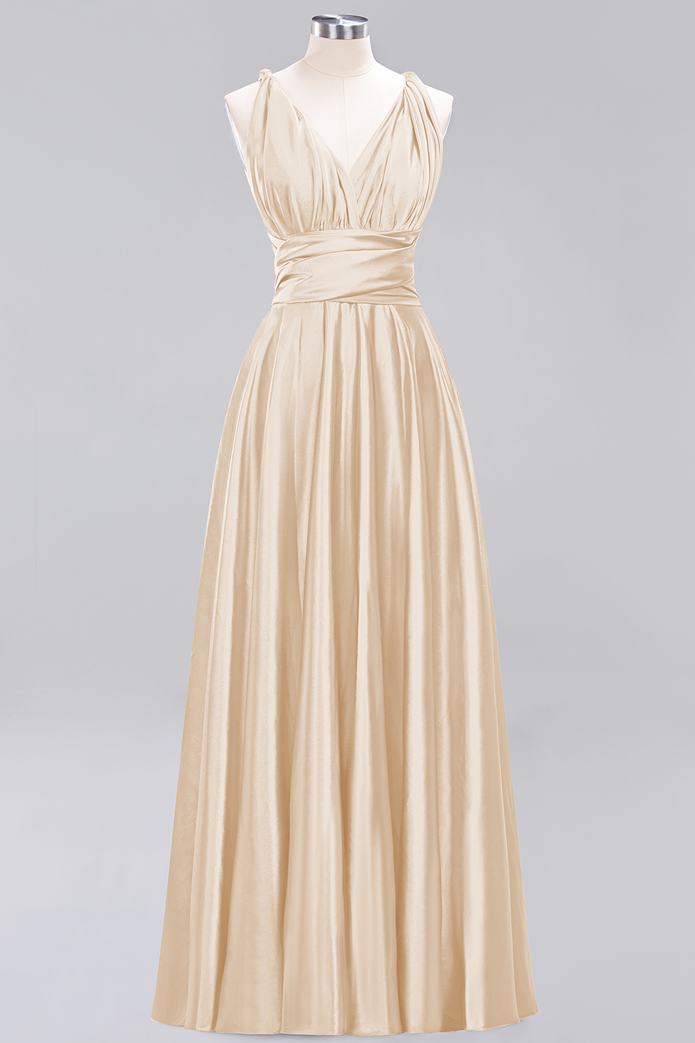 BMbridal Chic Burgundy Satin Long Bridesmaid Dresses With One Shoulder-BMbridal