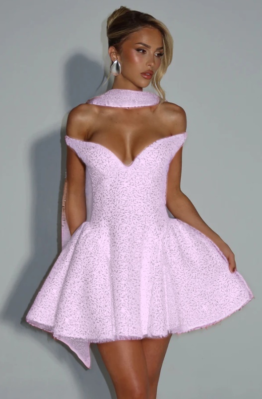 Off the Shoulder Sleeveless Short A Line Prom Dress With Sequin