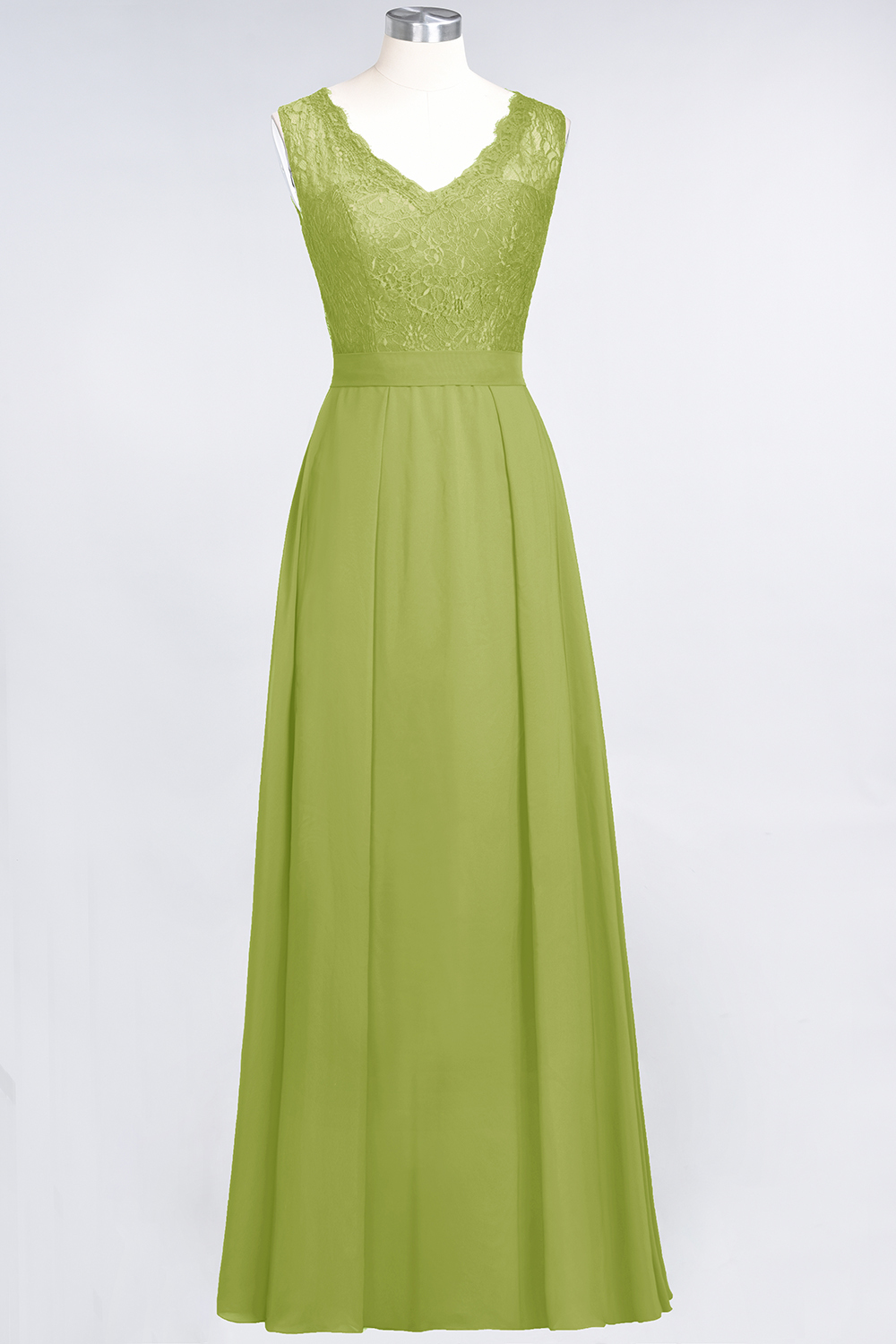 BMbridal Modest Chiffon V-Neck Burgundy Lace Bridesmaid Dresses Online-BMbridal