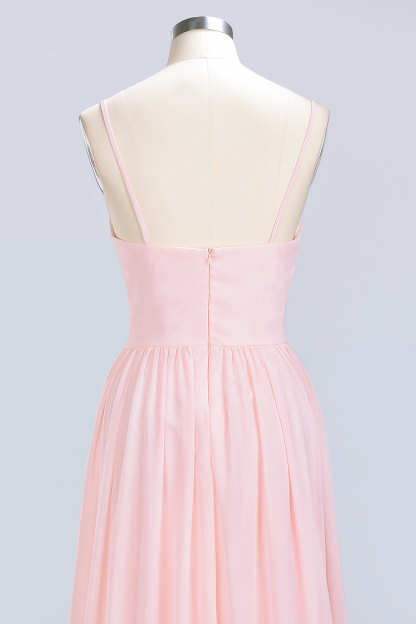 BMbridal Chiffon Spaghetti-Straps Sleeveless Affordable Bridesmaid Dress Online-BMbridal