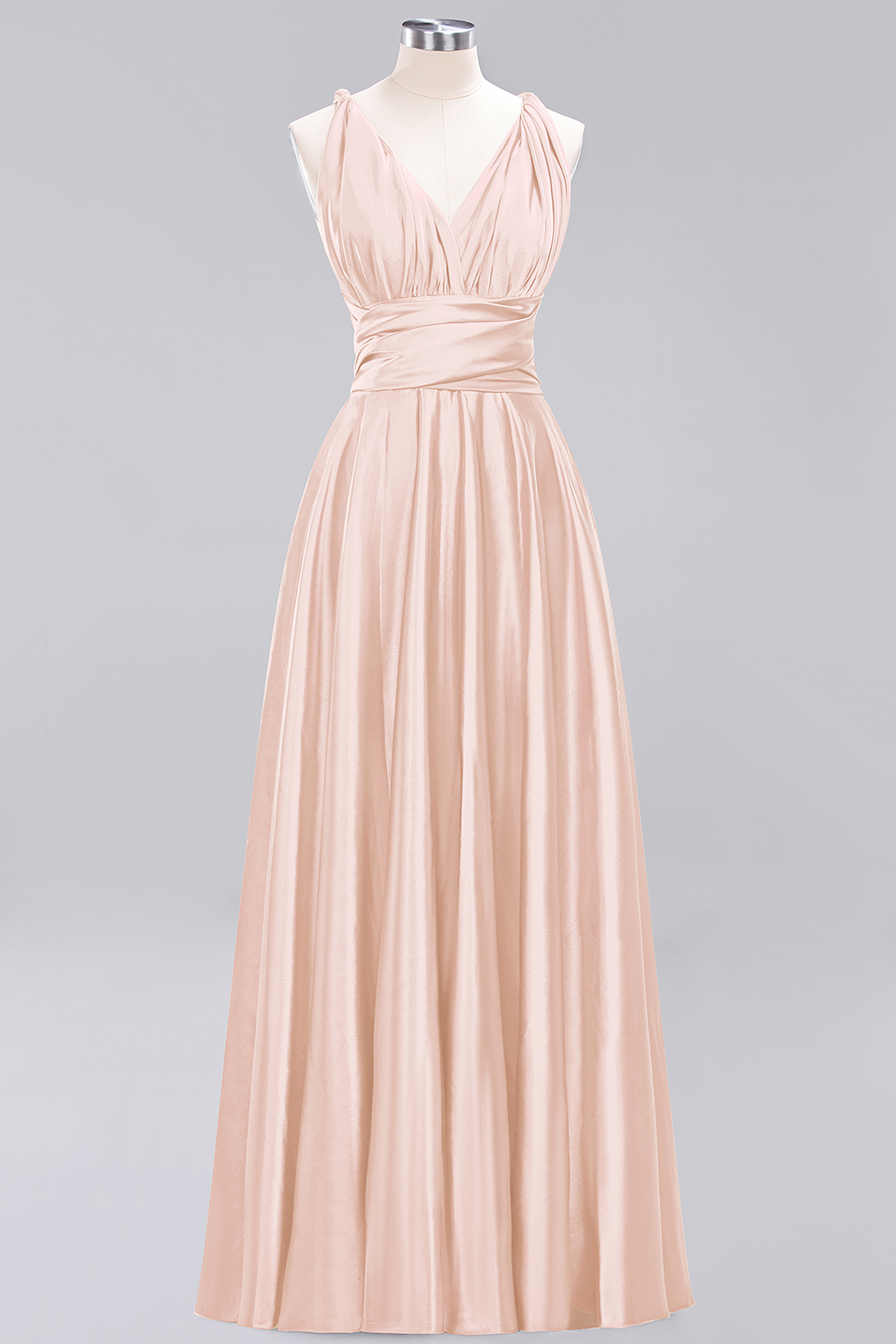 BMbridal Chic Burgundy Satin Long Bridesmaid Dresses With One Shoulder-BMbridal