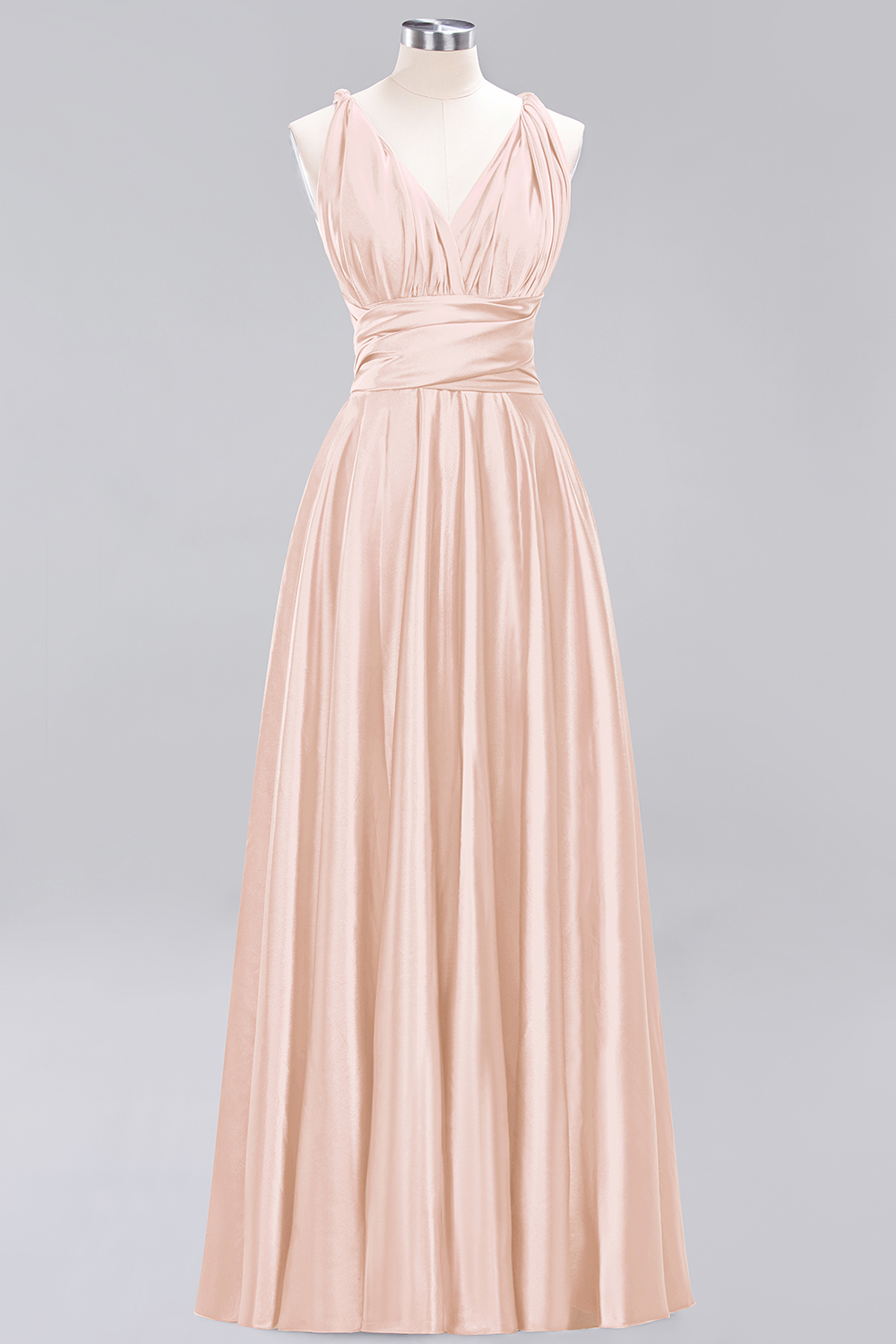 BMbridal Chic Burgundy Satin Long Bridesmaid Dresses With One Shoulder-BMbridal