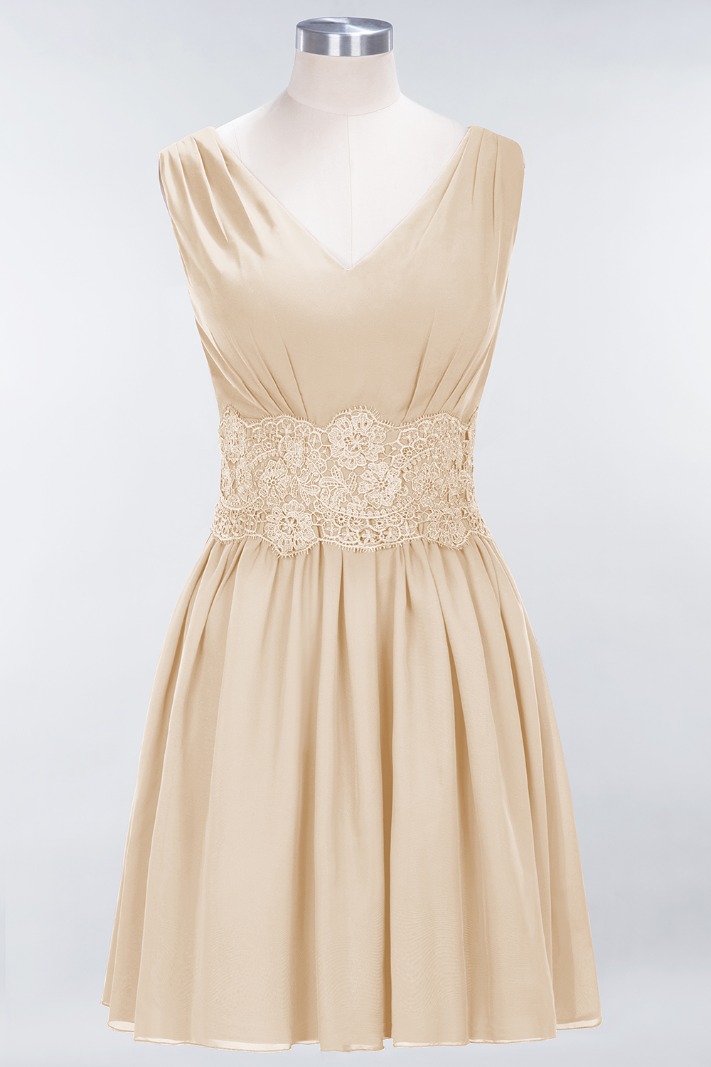 BMbridal Pretty V-Neck Short Sleeveless Lace Bridesmaid Dresses Online-BMbridal