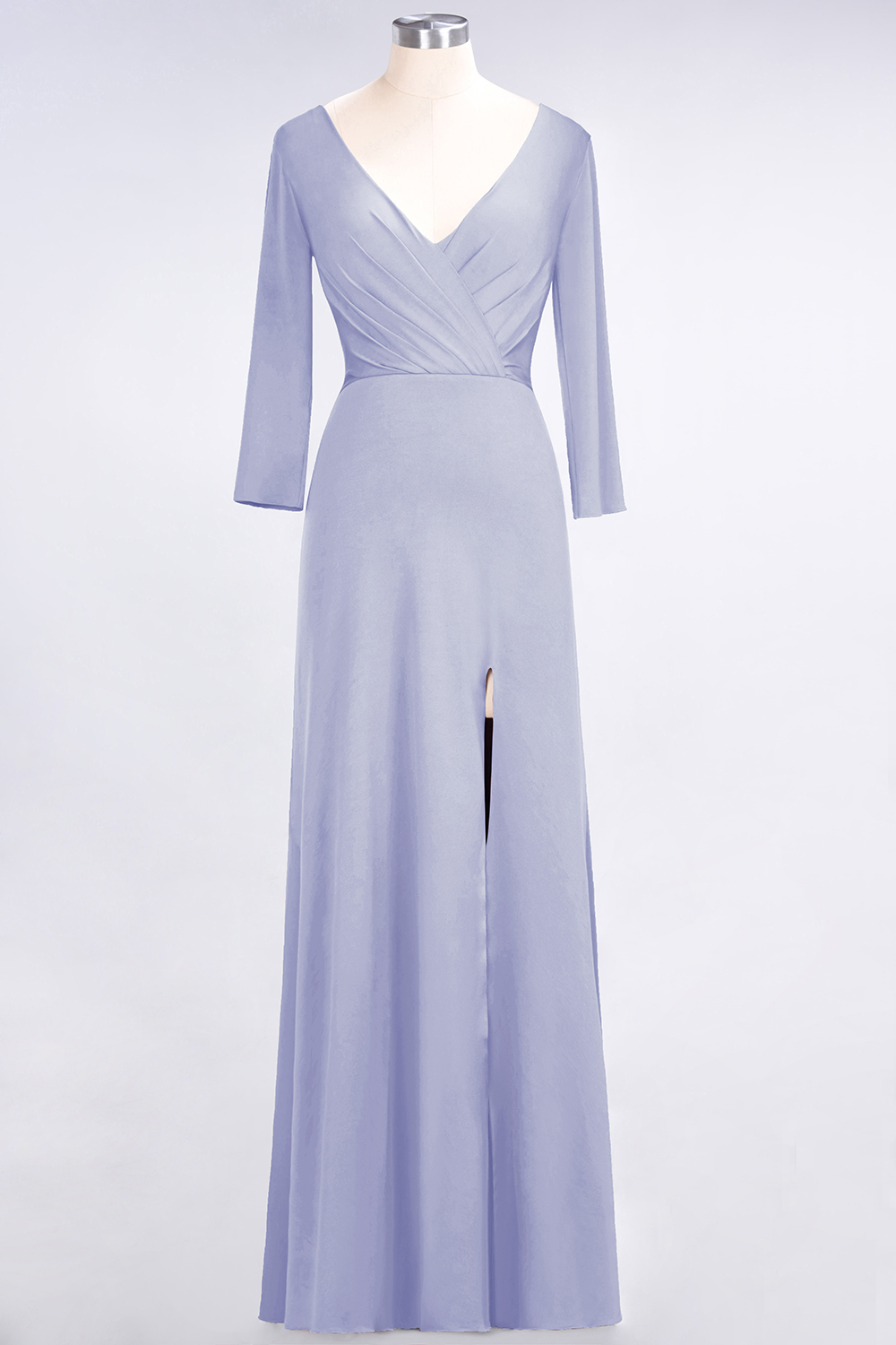 BMbridal Popular Spandex Long-Sleeves Burgundy Bridesmaid Dresses with Side-Slit-BMbridal