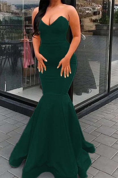 Amazing Yellow Strapless Sleeveless Sweetheart Mermaid Prom Dress