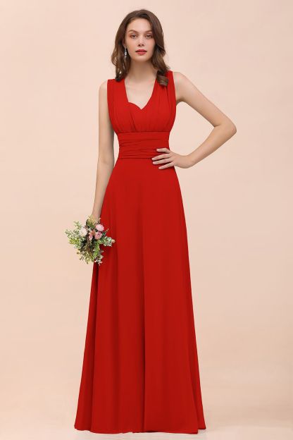 BMbridal New Arrival Dusty Blue Ruched Long Convertible Bridesmaid Dresses-BMbridal