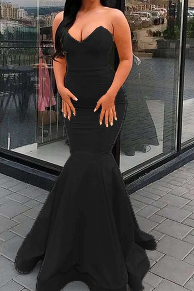 Amazing Yellow Strapless Sleeveless Sweetheart Mermaid Prom Dress