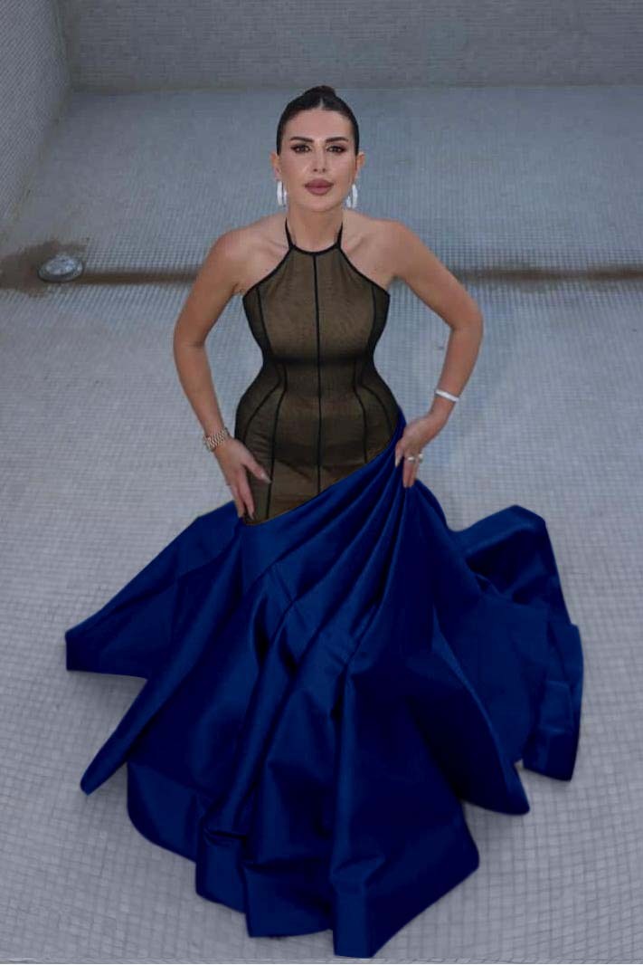 Stunning Halter Sleeveless Long Mermaid Prom Dress With Pleated