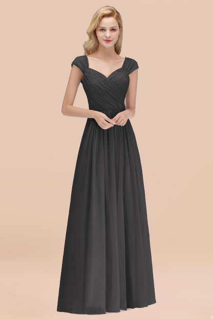 BMbridal Modest Chiffon Sweetheart Sleeveless Affordable Bridesmaid Dresses with Ruffles-BMbridal