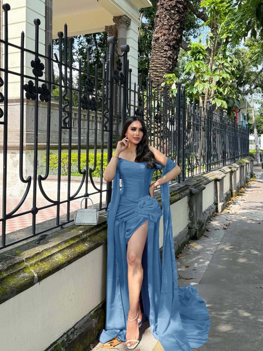 Strapless Sleeveless Long Mermaid Prom Dress With Split Pleated