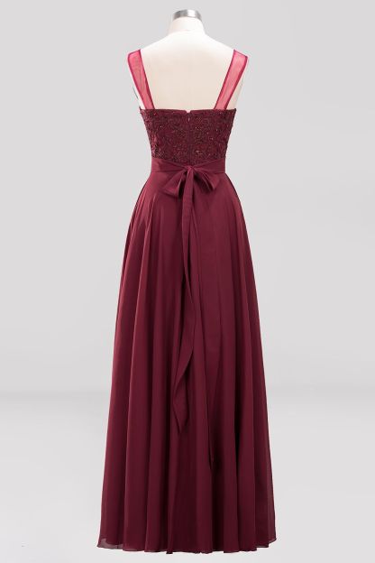 BMbridal Gorgeous Lace Jewel Affordable Pink Bridesmaid Dress with Beadings-BMbridal