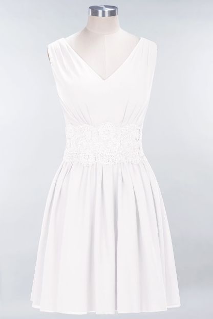 BMbridal Pretty V-Neck Short Sleeveless Lace Bridesmaid Dresses Online-BMbridal