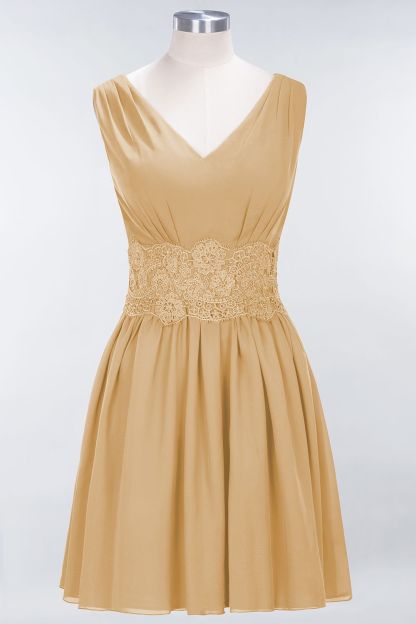BMbridal Pretty V-Neck Short Sleeveless Lace Bridesmaid Dresses Online-BMbridal