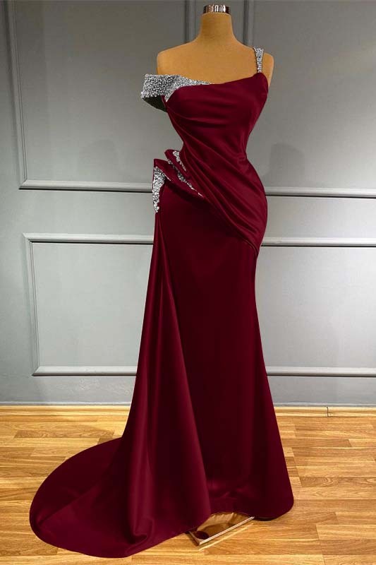 Long Off the Shoulder Mermaid Ruffles Prom Dress With Beading