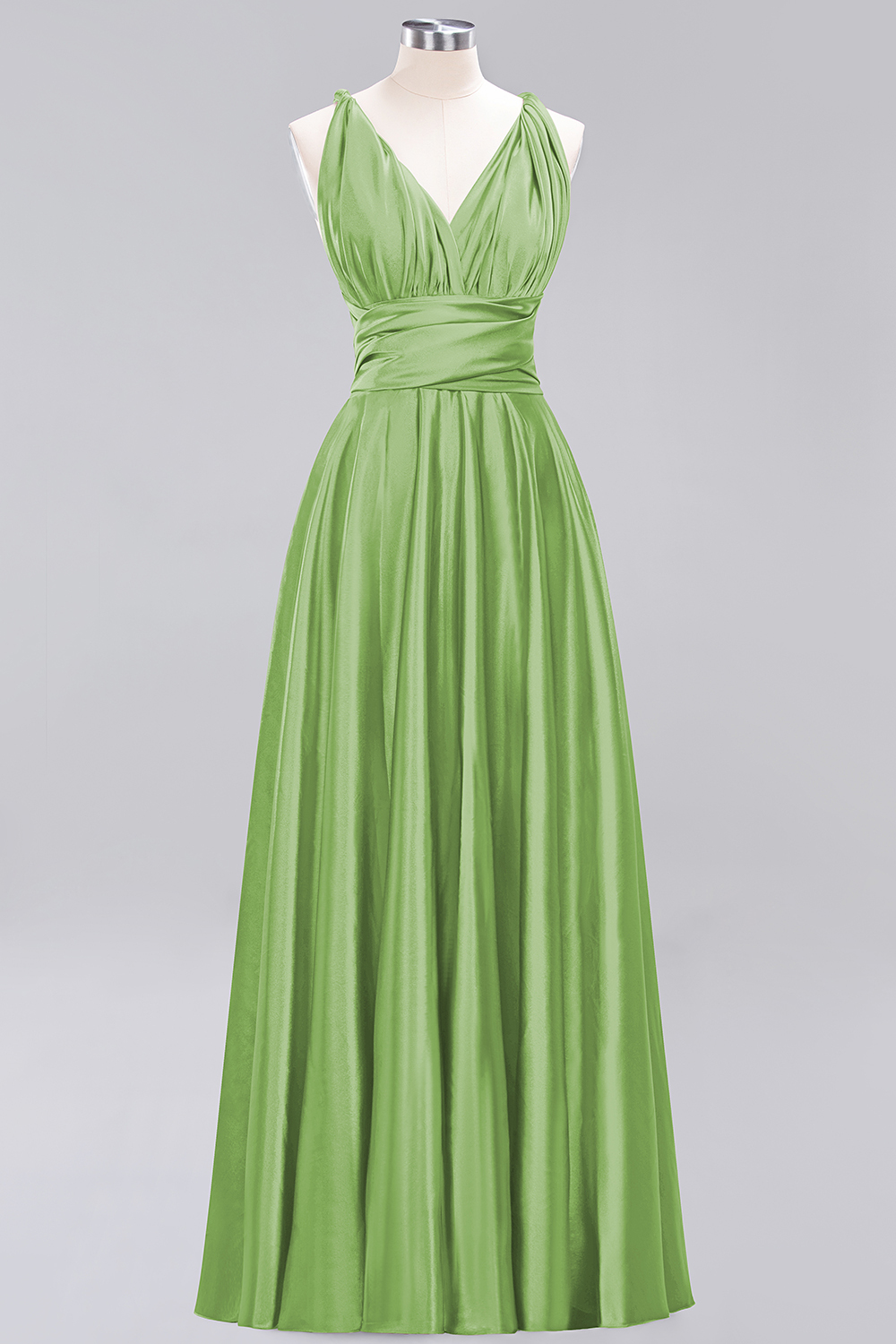 BMbridal Chic Burgundy Satin Long Bridesmaid Dresses With One Shoulder-BMbridal