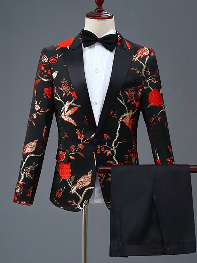 Single-Button Tailored Men's Suit For Homecoming And Parties Two-Piece Set