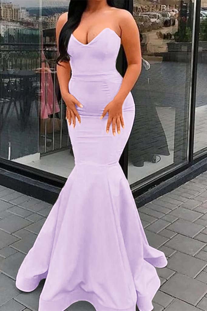 Amazing Yellow Strapless Sleeveless Sweetheart Mermaid Prom Dress