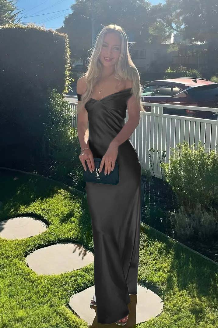 Off the Shoulder Sleeveless Strapless Long Prom Dress With Pleated