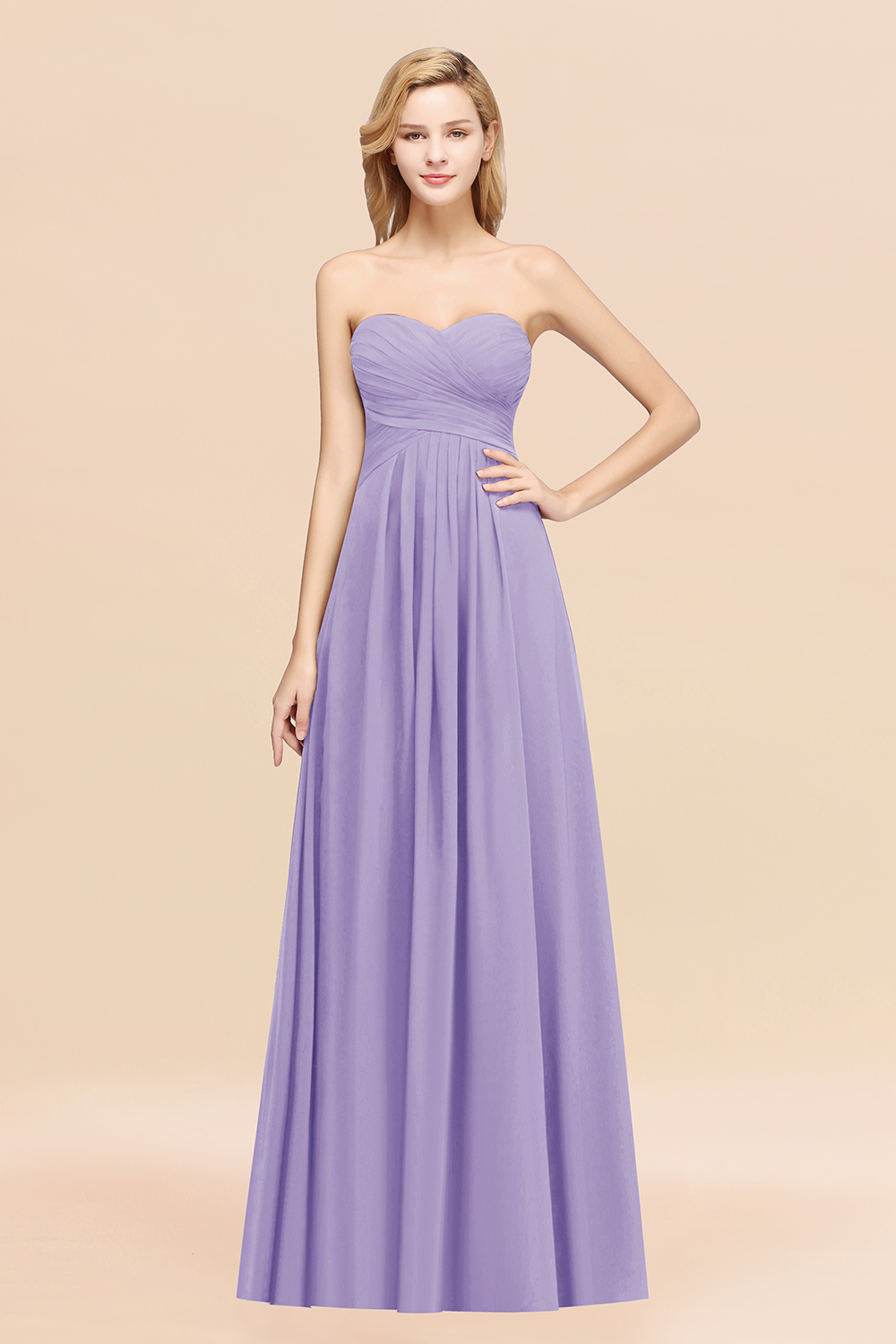 BMbridal Vintage Sweetheart Long Grape Affordable Bridesmaid Dresses Online-BMbridal