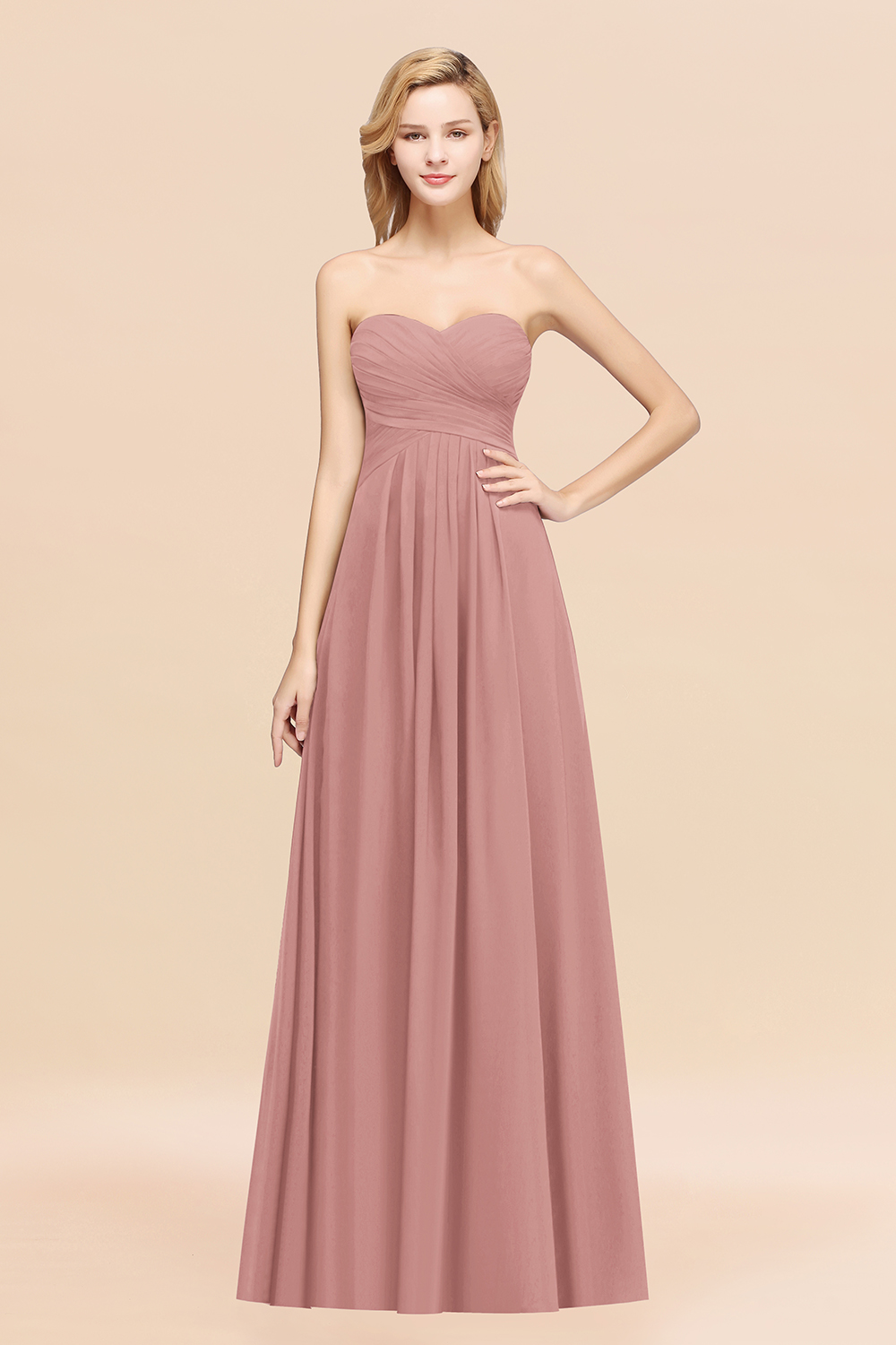 BMbridal Vintage Sweetheart Long Grape Affordable Bridesmaid Dresses Online-BMbridal