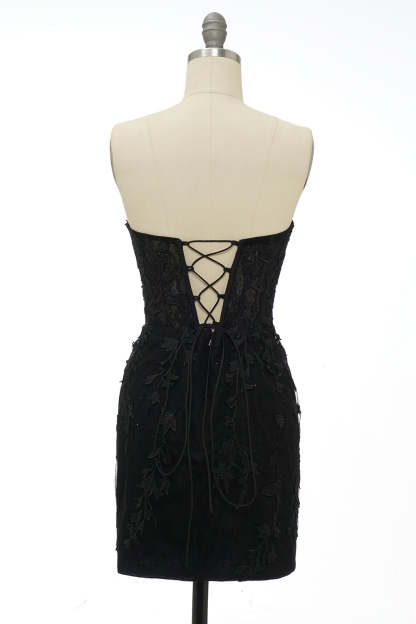 Pink Tight Short Homecoming Dress with Appliques