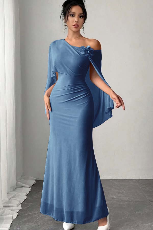 Chic Sleeveless Mermaid Long Prom Dress With Pleated Appliques